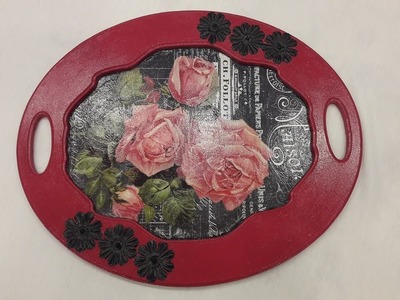 Decoupage tutorial-How to decoupage a wooden tray-DIY