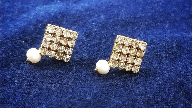 Diamond Earrings 5 Min DIY | Simple & Easy Designer Stud Earring Tutorial |Paper Earrings