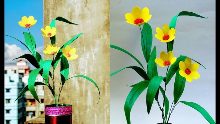 DIY Craft : How to make Grass Flower Using Colour Paper