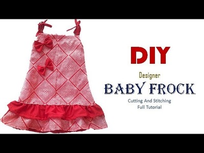 DIY Designer Ruffled Baby Frock cutting And Stitching  Full Tutorial