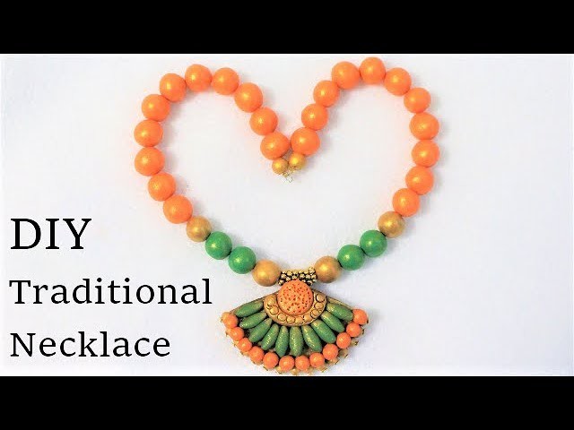 DIY Polymer Clay Traditional Style Party Wear Necklace | Jewelry Making Tutorial