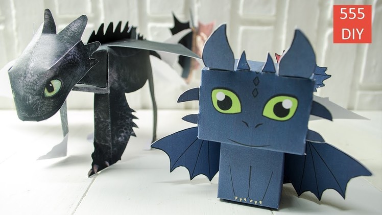 DIY Toothless Dragon HTTYD Paper Craft Toys