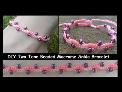 DIY Two Tone Beaded Anklet [Ankle Bracelet] Tutorial