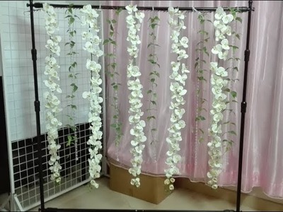 How To DIY Hanging Orchid Flowers Backdrop ( Tutorial )