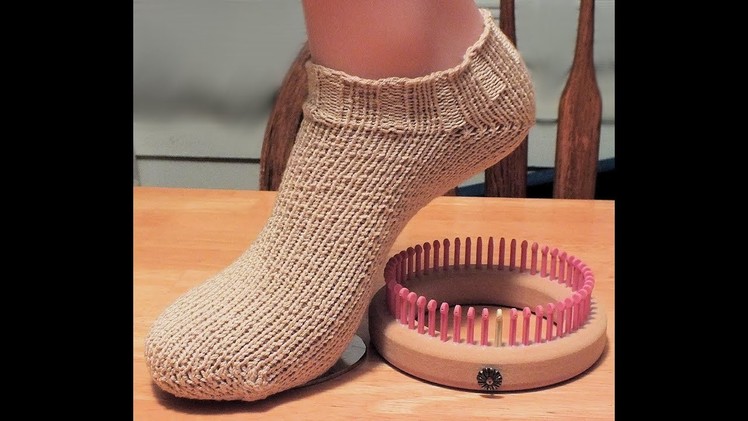 How to Loom Knit No Show Socks