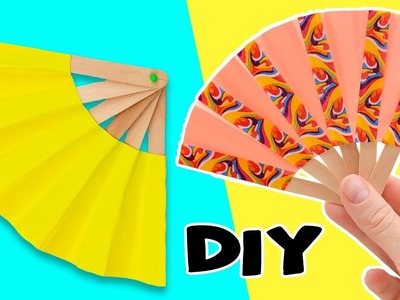 How to make hand fan out of color papers | DIY Paper Craft | Wall decoration