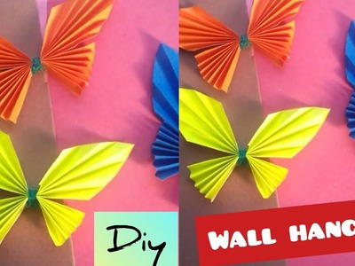 Paper Butterfly Wall hanging | easy home.wall decoration ideas - diy - paper craft