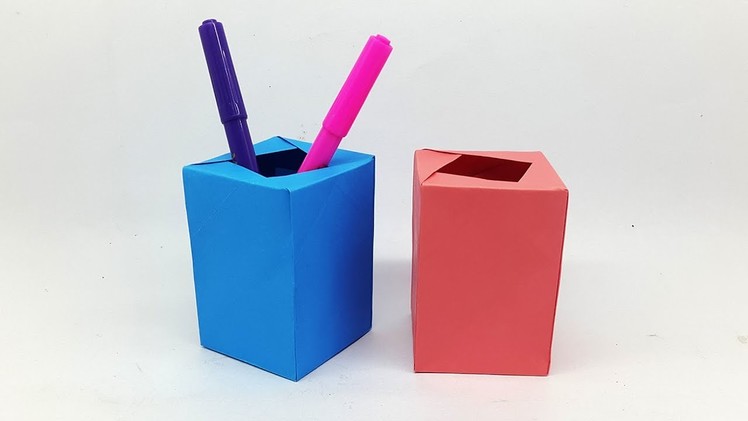 Paper Pen Stand making instruction - DIY Paper Pencil Holder