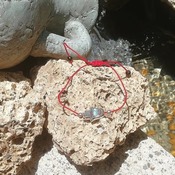 Simple Bracelet Handmade Focus and Concentration Hamsa Onyx Stone Amulet Talisman from La Gomera Island