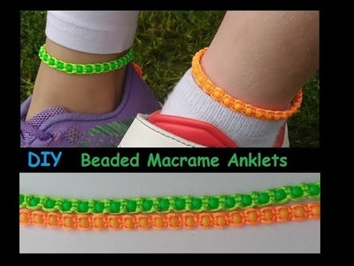 Simple DIY Beaded Macrame Anklet [Ankle Bracelet] Tutorial