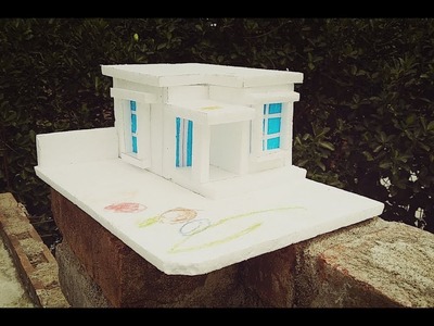 Craft - Thermocol house , How to make thermocol house for school project