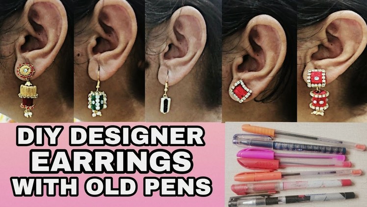 DIY Designer Earrings With Old Pens