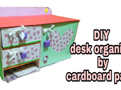 Diy desk organizer by cardboard paper