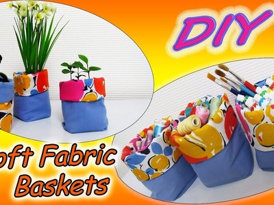 DIY How To Sew Soft Fabric Baskets, Boxes, Plant Pots Any Size - Sewing Tutorial For Beginners