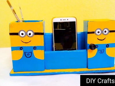 DIY Pen Stand. Mobile Holder. Mini Organiser Using Mobile box and Cardboard | DIY CraftsLane