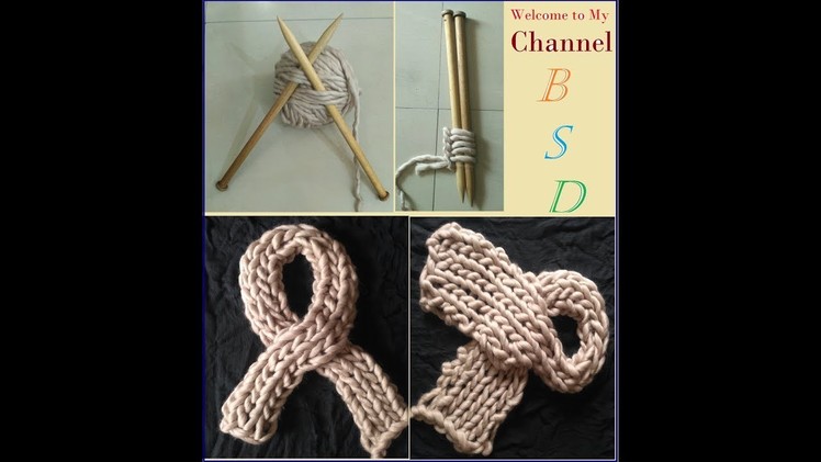 Easy Muffler design knitting | in Hindi | | Ladies Scarf | BSD |