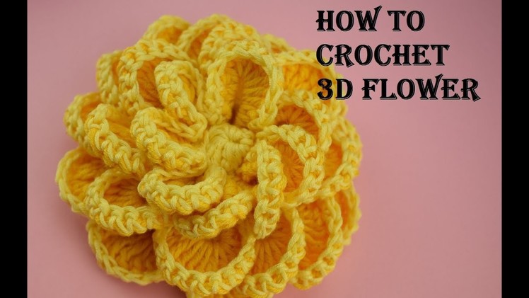 How to crochet 3D flower.Super easy 3D crochet flower step by step tutorial.