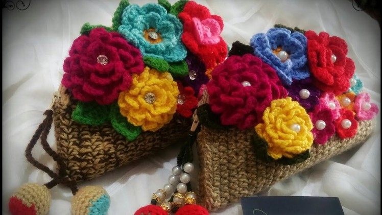 How To Crochet Round Hand Clutch( part 2)