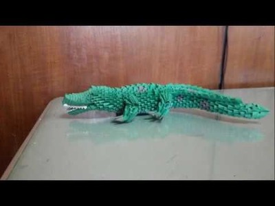 How to make 3d origami crocodile