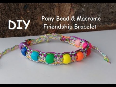How to Make a Pony Bead Macrame Bracelet Tutorial
