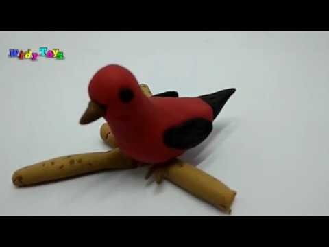 How To Make Bird Scarlet Tanager - Play Doh  I Widy Toys