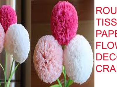How To Make Round Tissue Paper Flower.creative art.Paper Crafts.Round paper flower.Tissue paper art