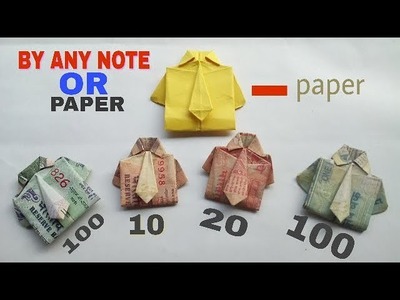 HOW TO MAKE shirt AND TIE BY A NOTE OR PAPER (QUICKLY) (EASY ORIGAMI)2018 IN HINDI Rs.20,10,100