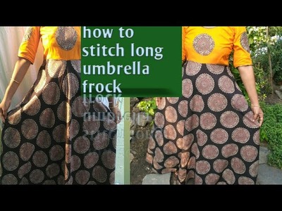 How to stitch long ghagra frock cutting and stitching|| kalamkari latest design dress