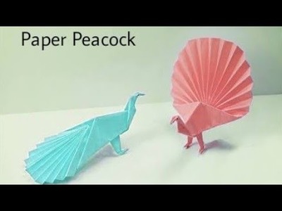 Origami paper peacock
