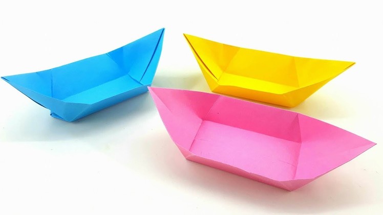 Origami Tutorial - How to fold an paper Boat Canoe