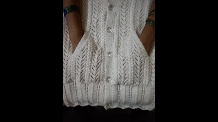 तिरछी pocket कैसे बनाए। in Cardigan. Design  no. 28,knitting Lesson