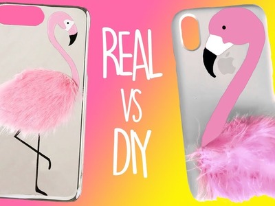 REAL iphone case VS DIY:  How to make a Flamingo phone case . Easy DIY Crafts