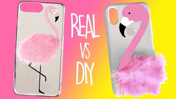 REAL iphone case VS DIY:  How to make a Flamingo phone case . Easy DIY Crafts