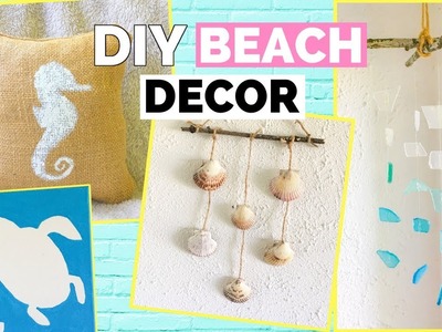 4 DIY Beach Room Decor Ideas | DIY Burlap Pillow, Sea Glass Mobile & DIY Seashell Wall Hanging