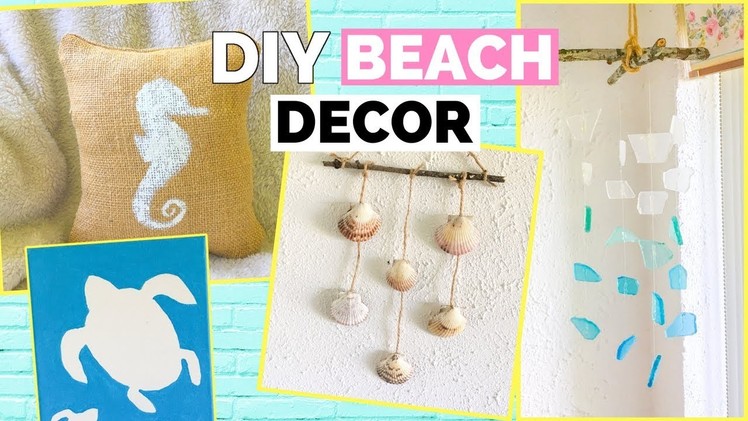 4 DIY Beach Room Decor Ideas | DIY Burlap Pillow, Sea Glass Mobile & DIY Seashell Wall Hanging