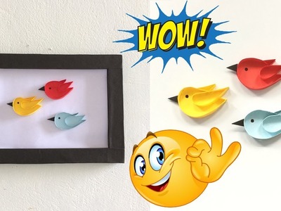 Best craft idea | How to make paper 3D flying birds | Photo frame | easy diy craft idea | #DotsDIY