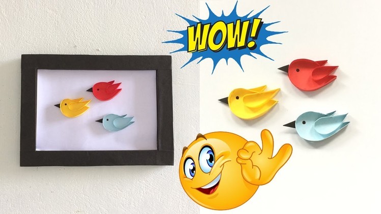 Best craft idea | How to make paper 3D flying birds | Photo frame | easy diy craft idea | #DotsDIY