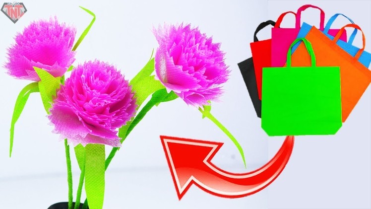 Best Out of Waste Flower Craft | DIY Carry Bag Flower | Dianthus Plumarius | Dianthus Sweetness Pink