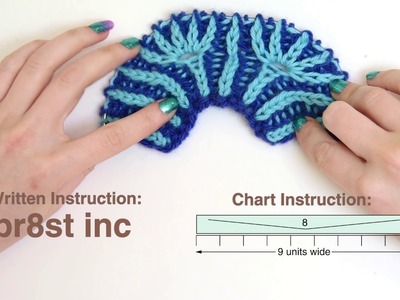 Brioche Knit Tips: Brioche 8 Stitch Increase (br8st Inc)