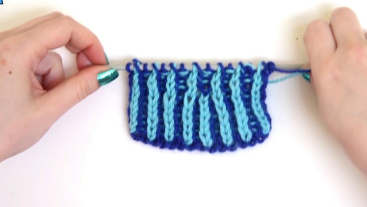 Brioche Knit Tips: Brioche Right Slanting Decrease on a purl row