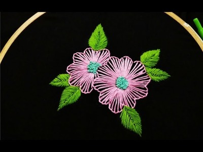 Buttonhole Stitch Embroidery Designs | Ruffle Button Hole Stitch | Flower Embroidery | Needlepoint