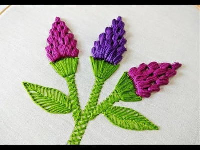 Cluster Stitch Embroidery-Grape Hyacinth | Hand Embroidery Work | Needlepoint