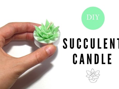 Cute Room Decor : Succulent Candle WITHOUT a Mold | DIY Cactus Tea Light Candle | by Fluffy Hedgehog