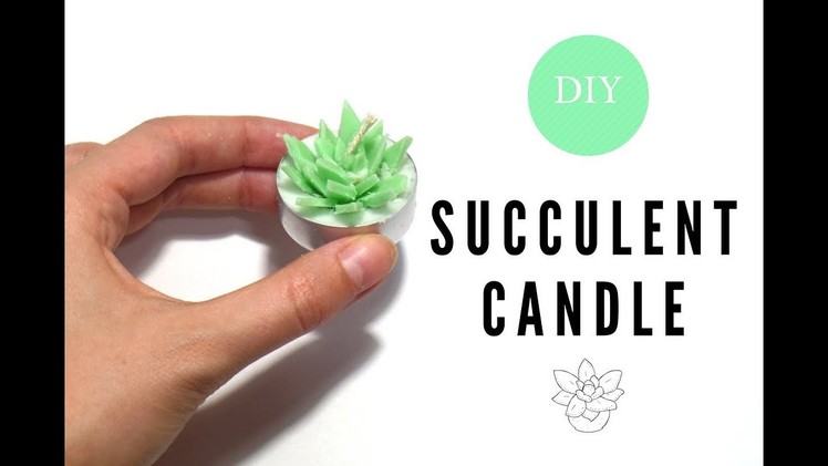 Cute Room Decor : Succulent Candle WITHOUT a Mold | DIY Cactus Tea Light Candle | by Fluffy Hedgehog