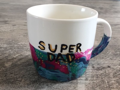 DIY Father’s Day cup# DIY cup with nail polish# DIY coffee mug gift