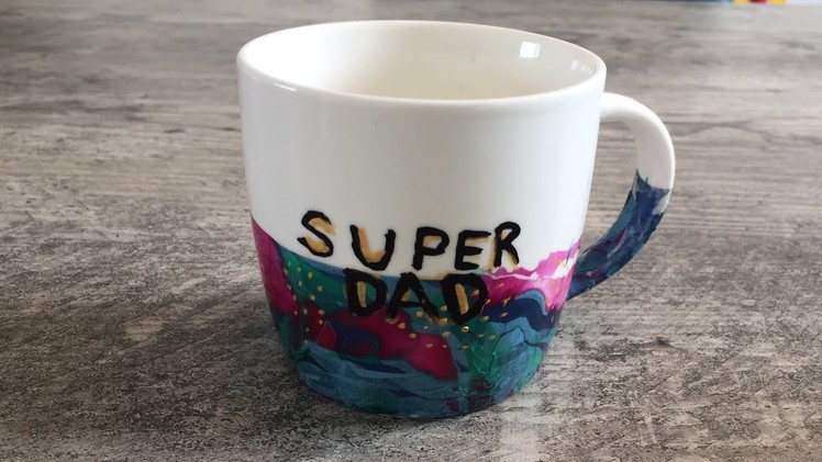 DIY Father’s Day cup# DIY cup with nail polish# DIY coffee mug gift