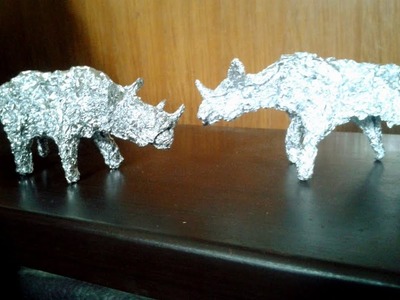 DIY : Foil Paper Craft  Rhino   |   How To Make Rhino  |  Foil Art  |  ArtandCraft