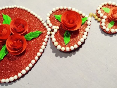 DIY||glitter paper craft.glitter foam room decoration for valentine's Day