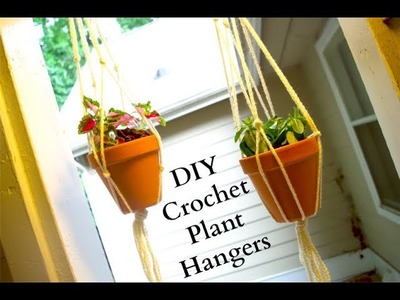 DIY Macrame Inspired Crochet Plant Hangers