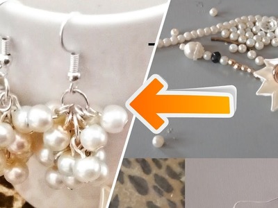 DIY : Pearl Grapes ???? Earrings &  Brooch making. 2 Reusing ideas with broken jewllery